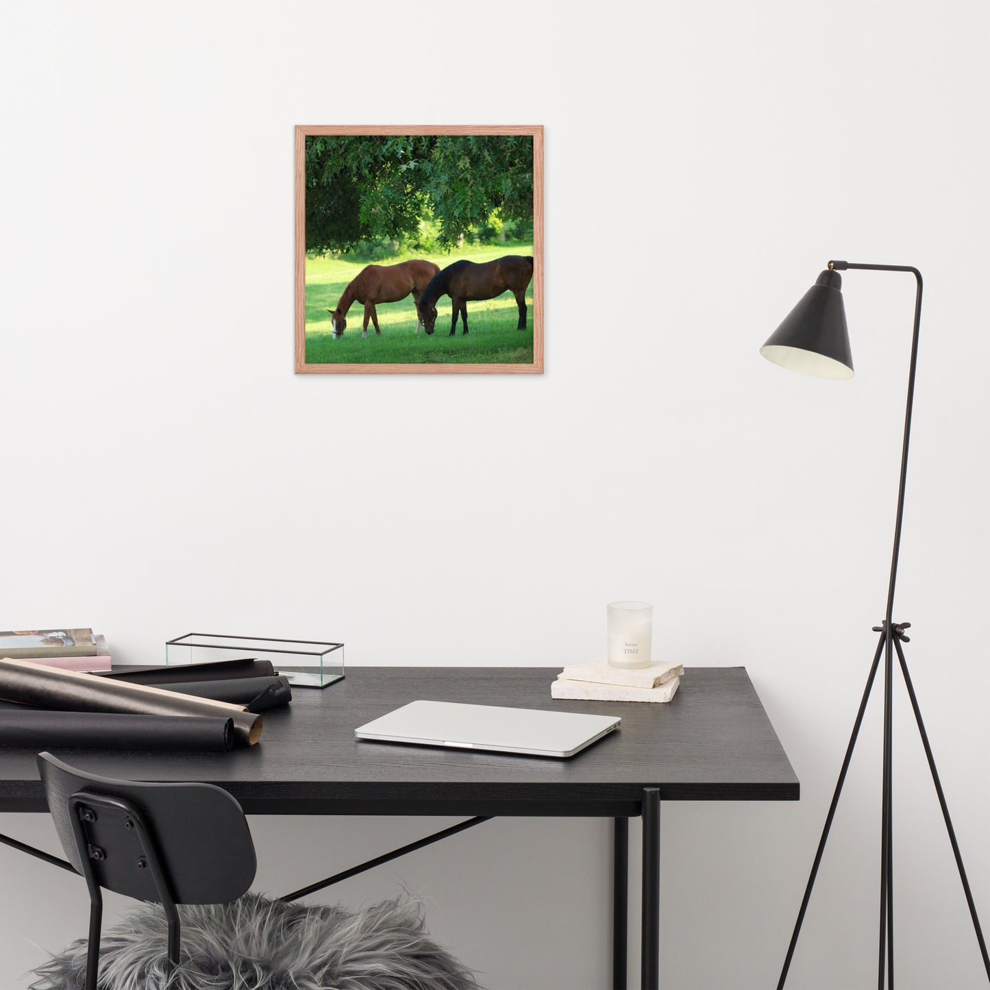 Framed Poster Horse Wall Art - Vertical Print (Glamourange 0033 Model)