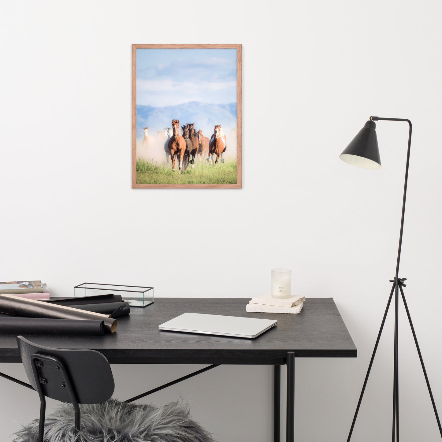 Framed Poster Horse Wall Art - Vertical Print (Glamourange 007 Model)