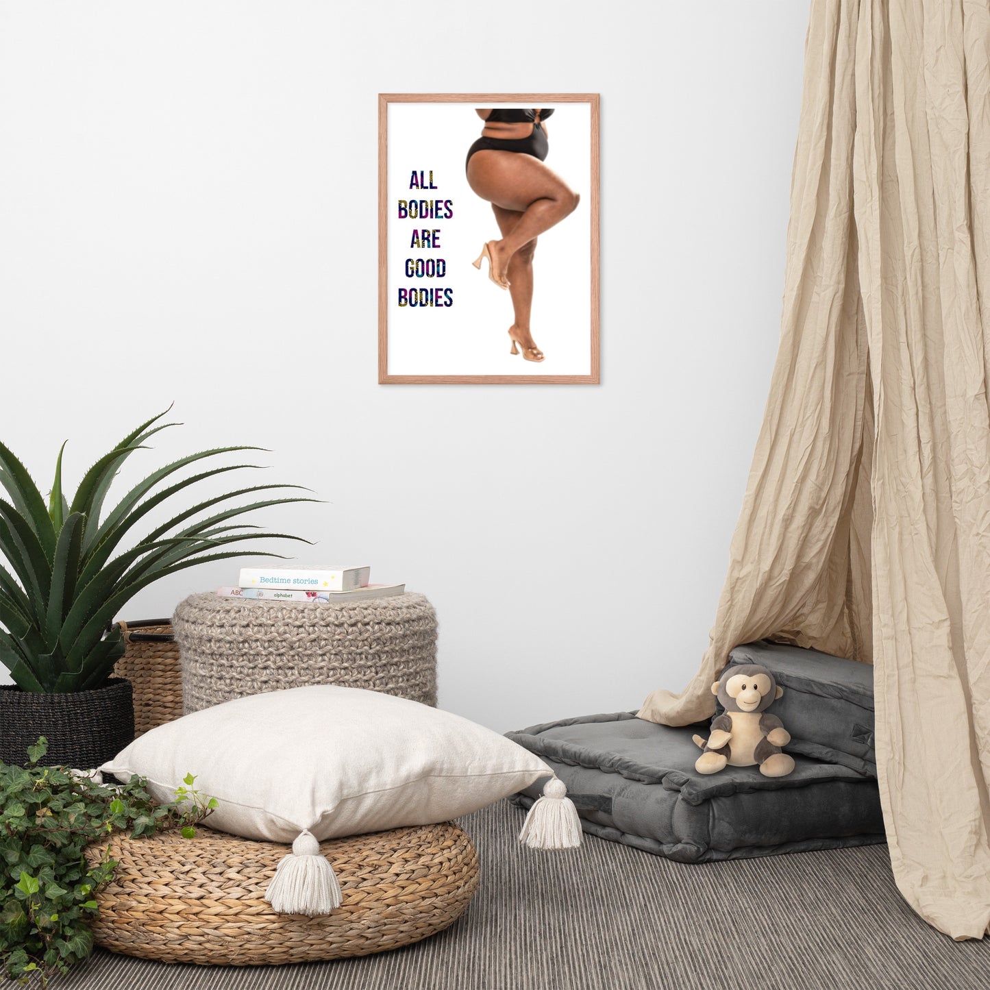 Body Positivity & Neutrality Framed Poster Wall Art (Vertical Model 004)