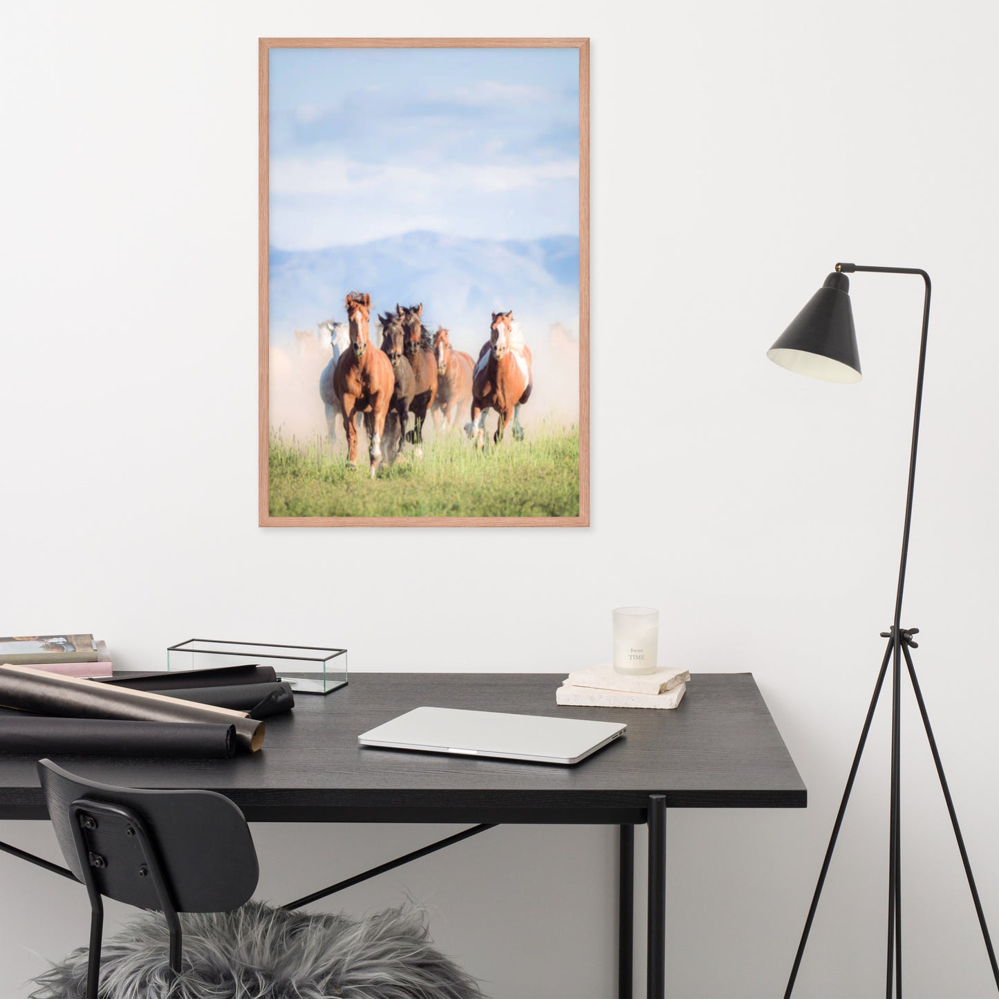 Framed Poster Horse Wall Art - Vertical Print (Glamourange 007 Model)