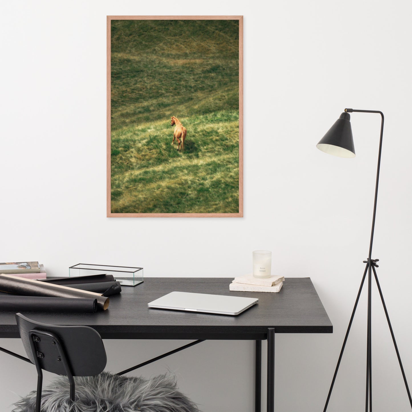 Framed Poster Horse Wall Art - Vertical Print (Glamourange 0022 Model)