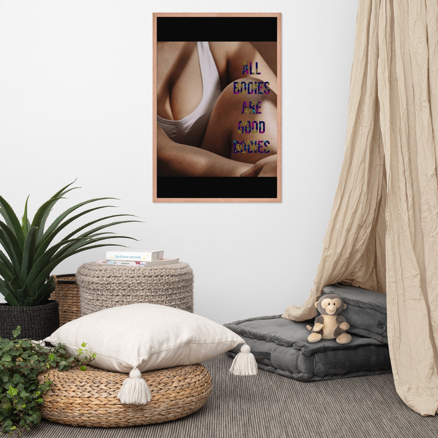 Body Positivity & Neutrality Framed Poster Wall Art (Vertical Model 003)