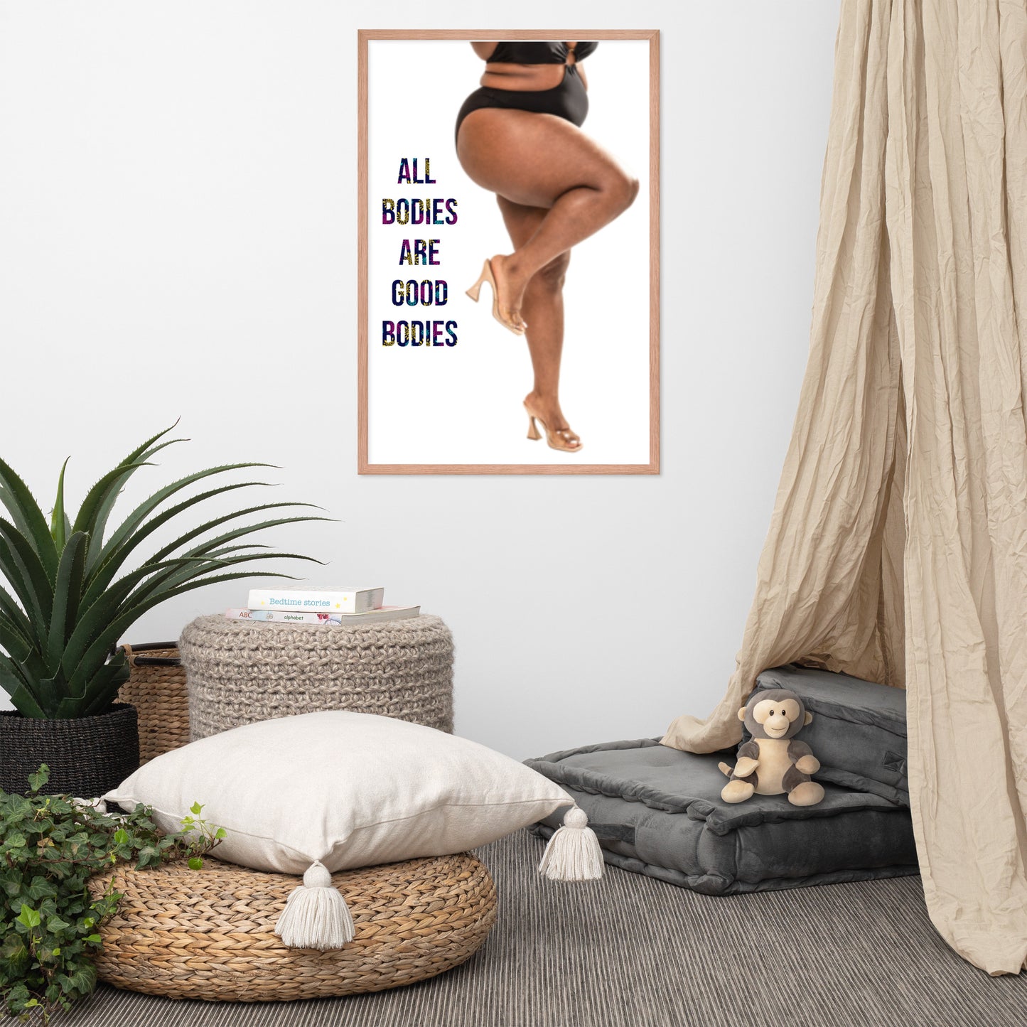 Body Positivity & Neutrality Framed Poster Wall Art (Vertical Model 004)