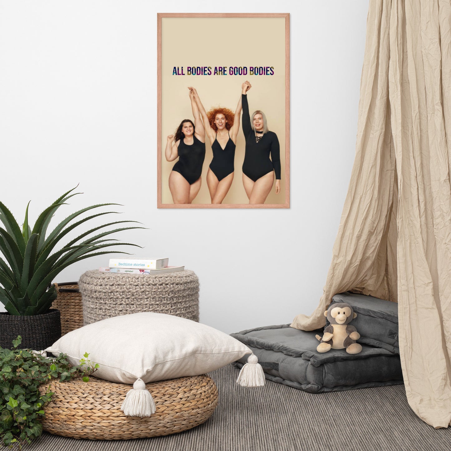 Body Positivity & Neutrality Framed Poster Wall Art (Vertical Model 0012)