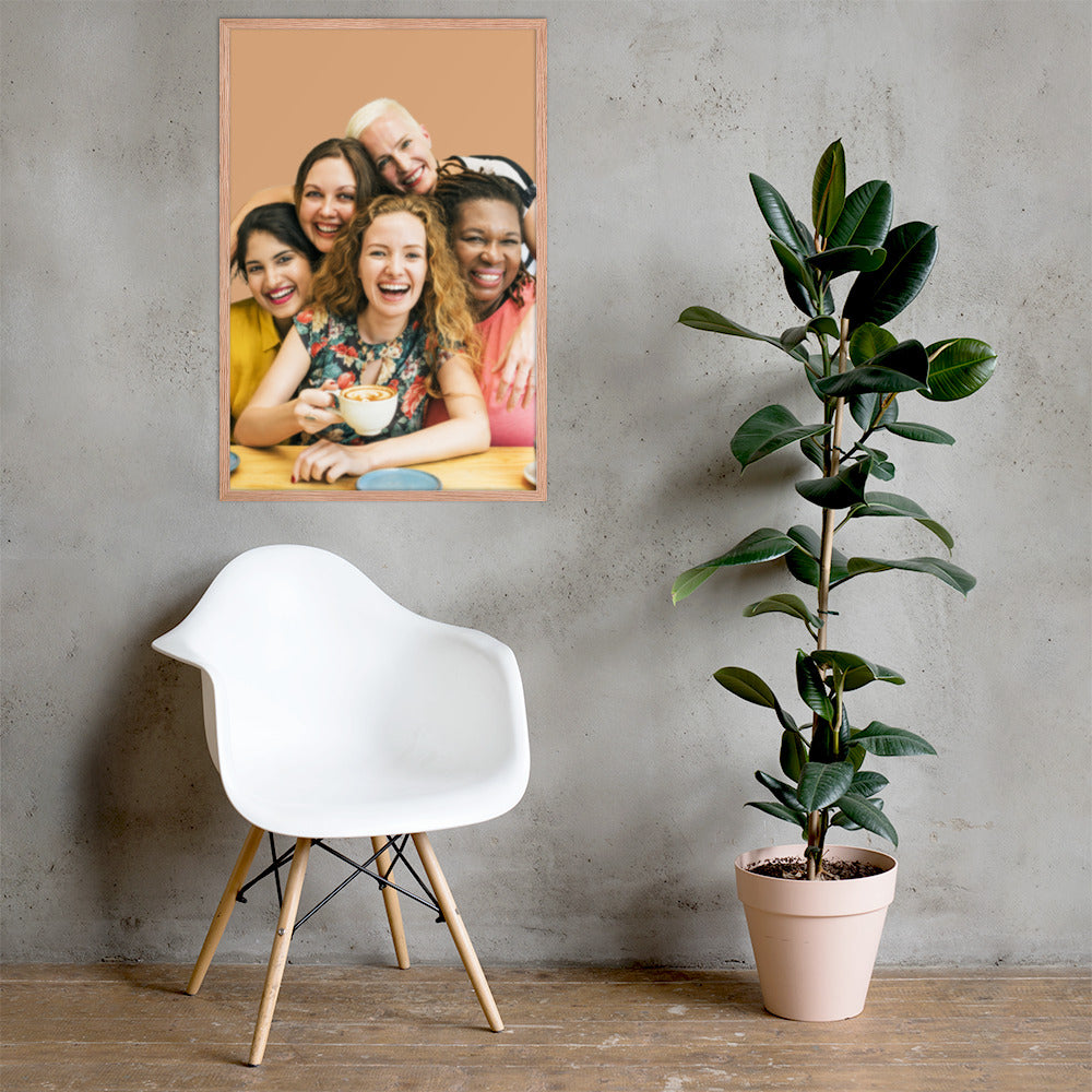 Framed Poster Wall Art Vertical: Priceless Smiles and Laughter (Print Model 001)