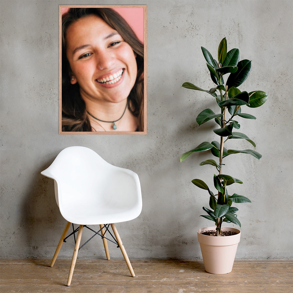 Framed Poster Wall Art Vertical: Priceless Smiles and Laughter (Print Model 0027)