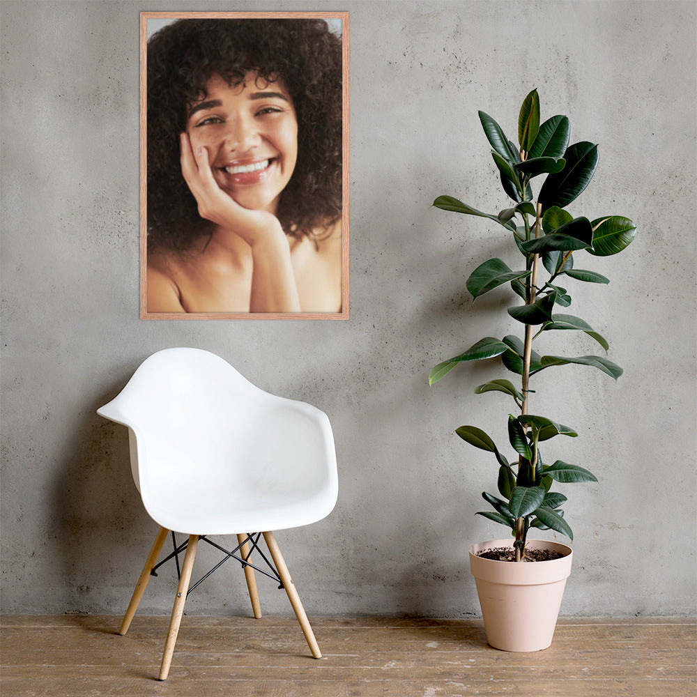 Framed Poster Wall Art Vertical: Priceless Smiles and Laughter (Print Model 0035)