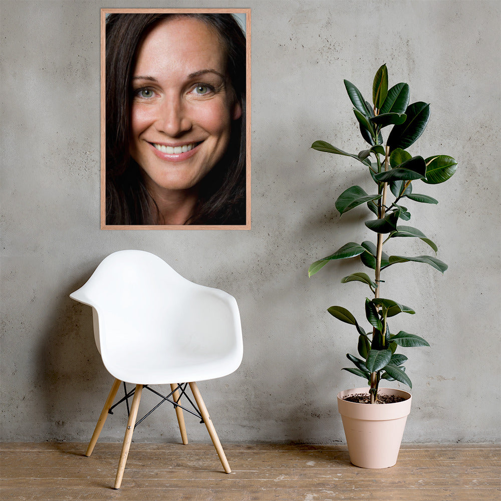 Framed Poster Wall Art Vertical: Priceless Smiles and Laughter (Print Model 0036)