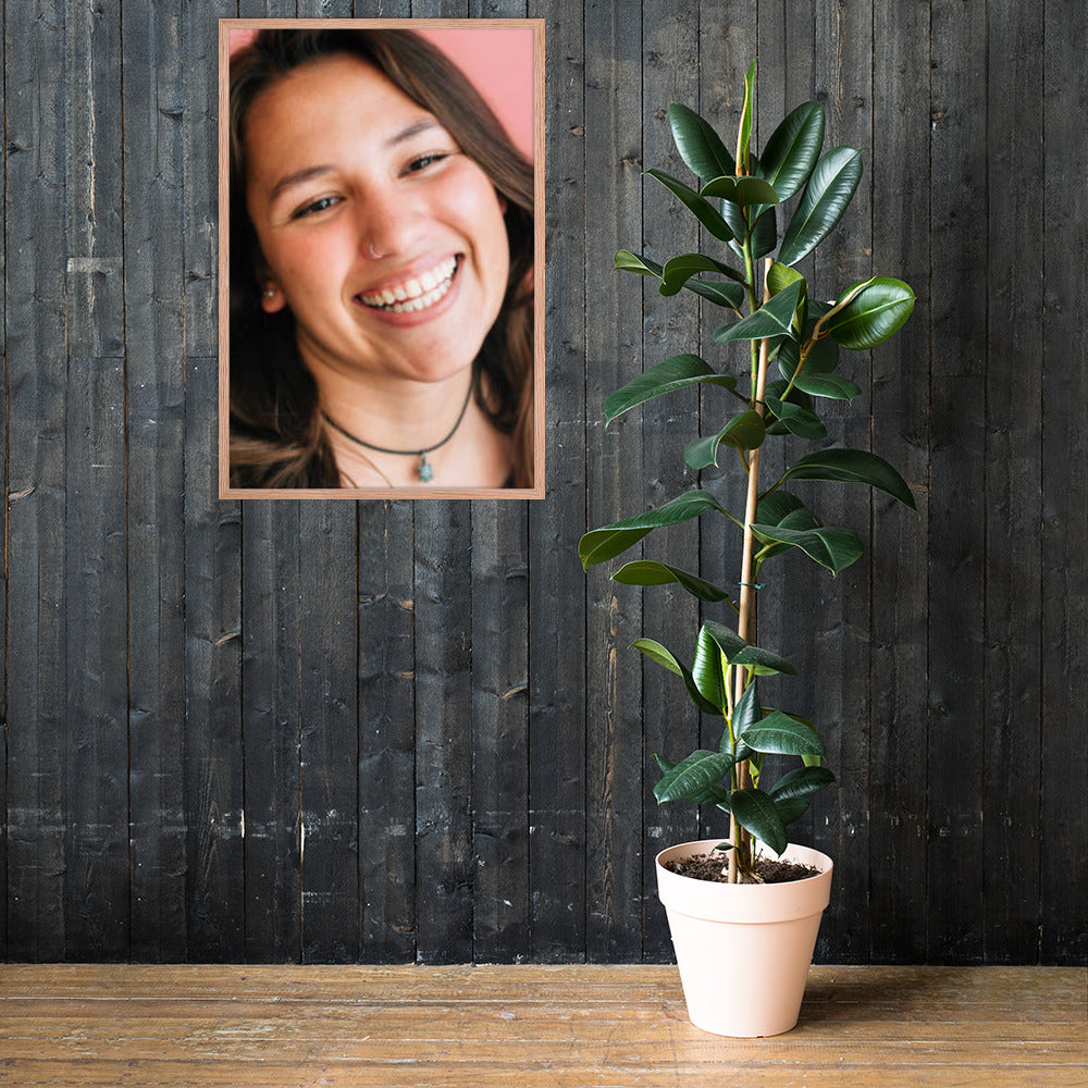 Framed Poster Wall Art Vertical: Priceless Smiles and Laughter (Print Model 0027)