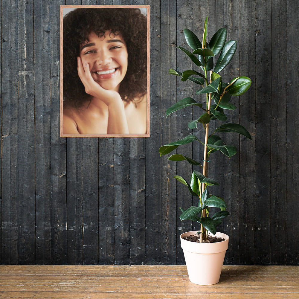 Framed Poster Wall Art Vertical: Priceless Smiles and Laughter (Print Model 0035)