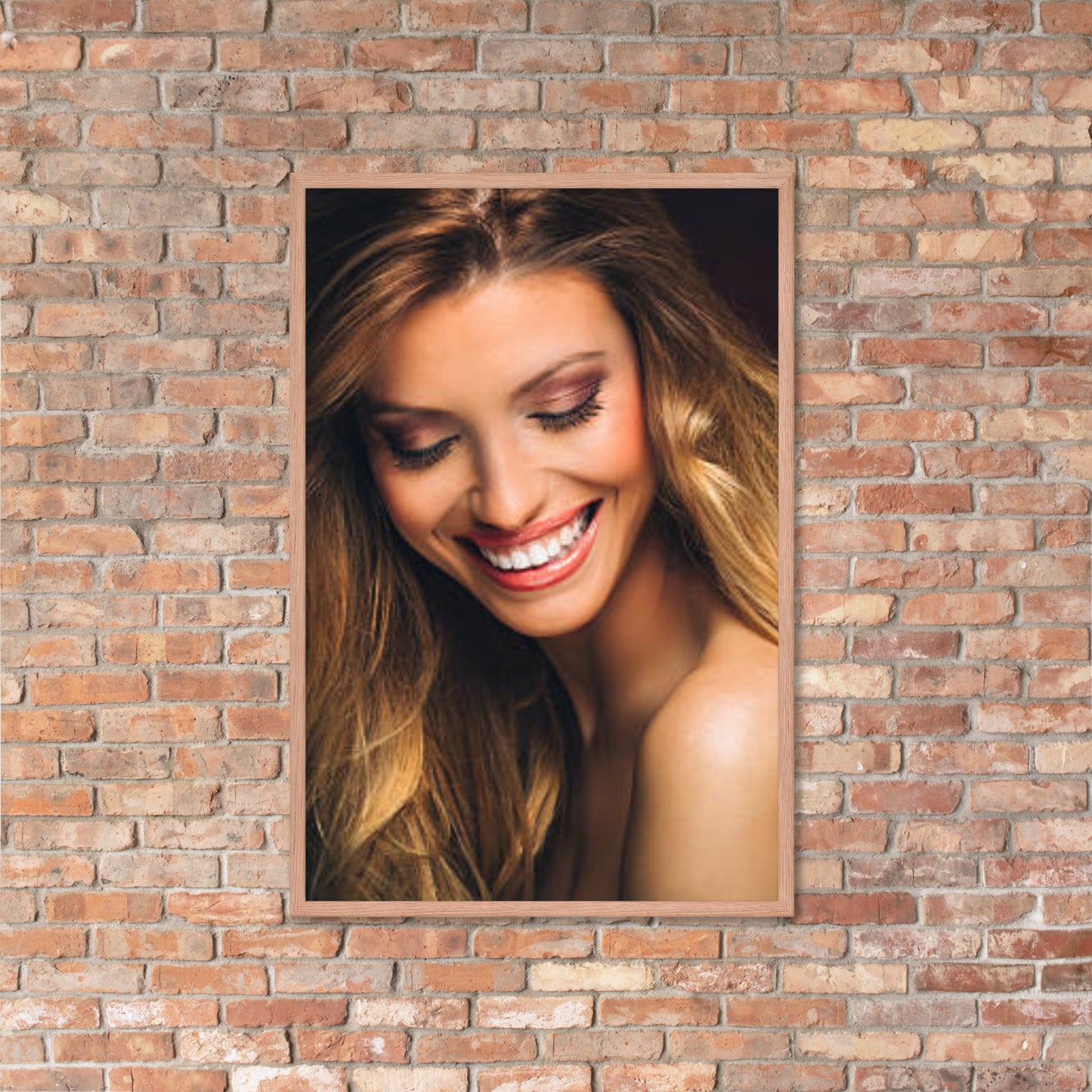 Framed Poster Wall Art Vertical: Priceless Smiles and Laughter (Print Model 0016)