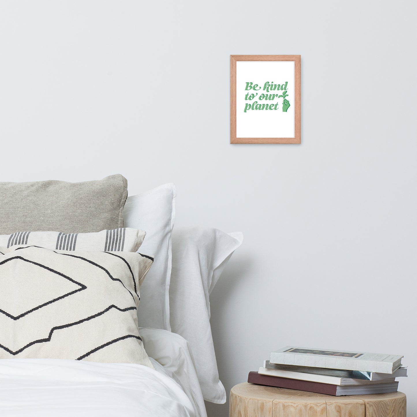 Framed Poster (Be Kind to Our Planet - Lifestyle Framed Poster Horizontal - Model 009)