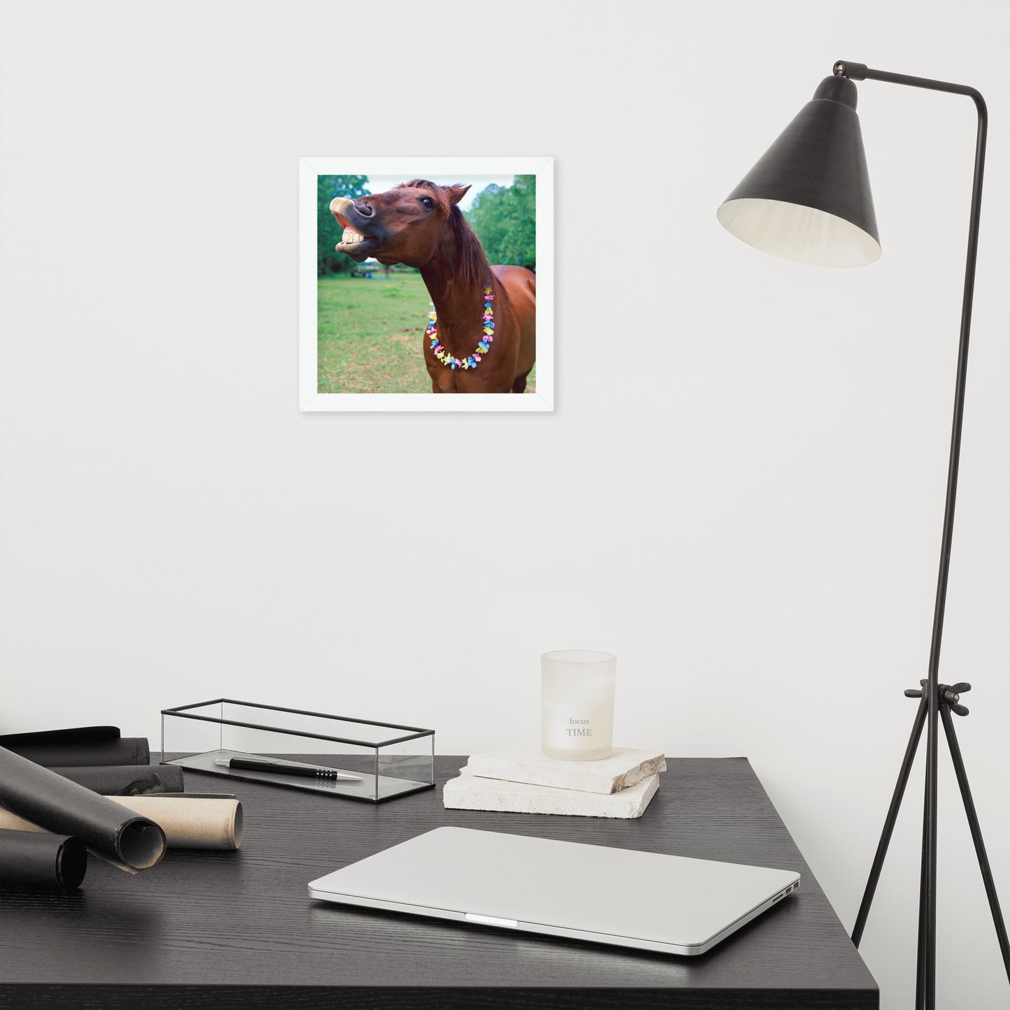 Framed Poster Horse Wall Art - Vertical Print (Glamourange 004 Model)