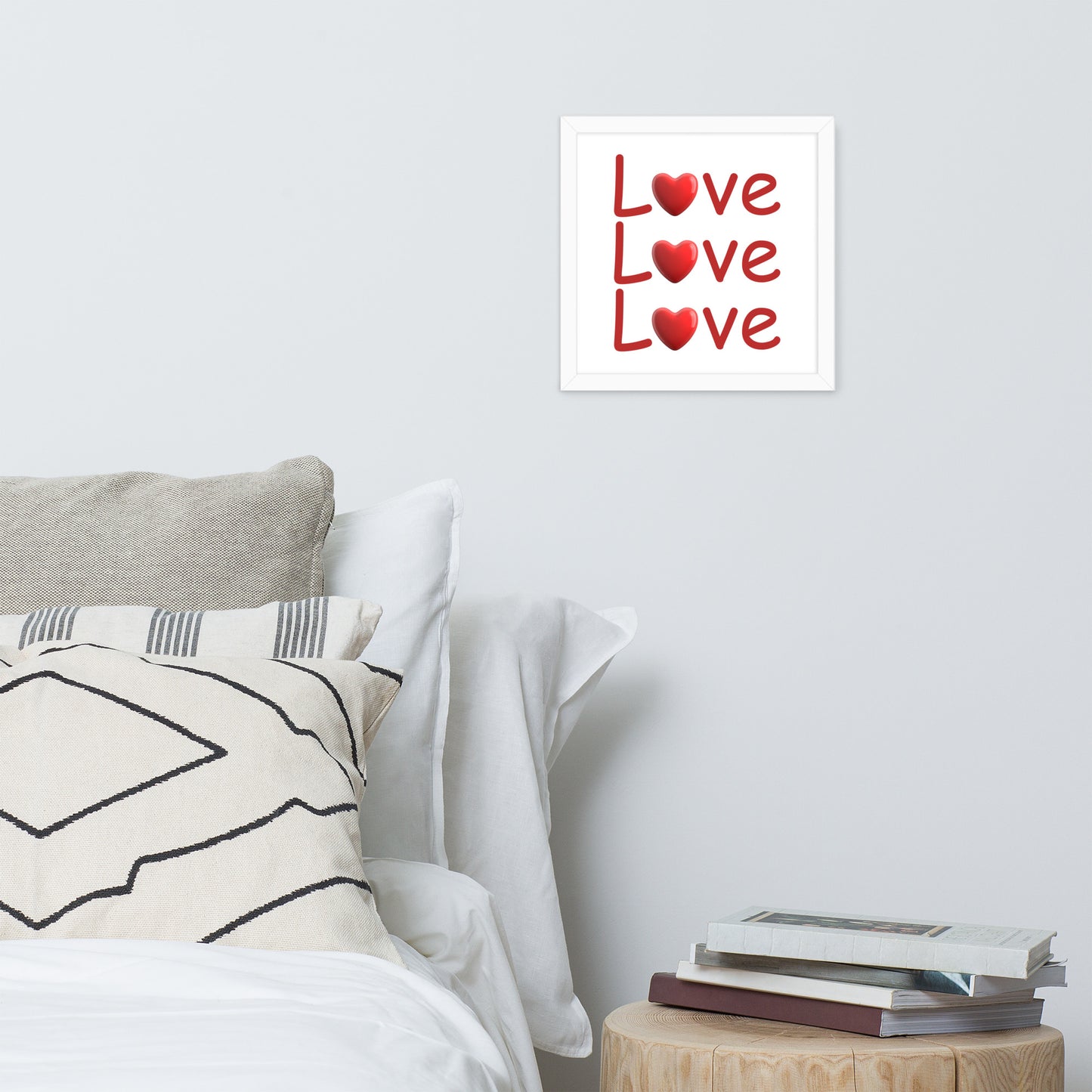 Framed Poster (Love Love Love - Love Framed Poster Vertical Model 0010)