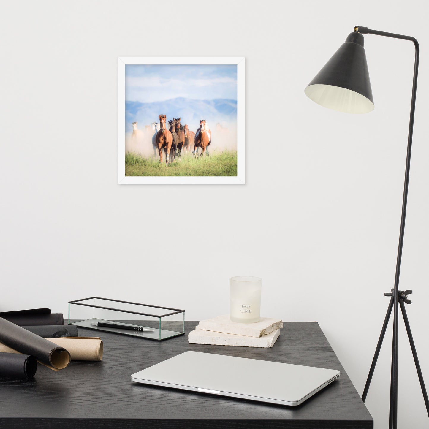 Framed Poster Horse Wall Art - Vertical Print (Glamourange 007 Model)