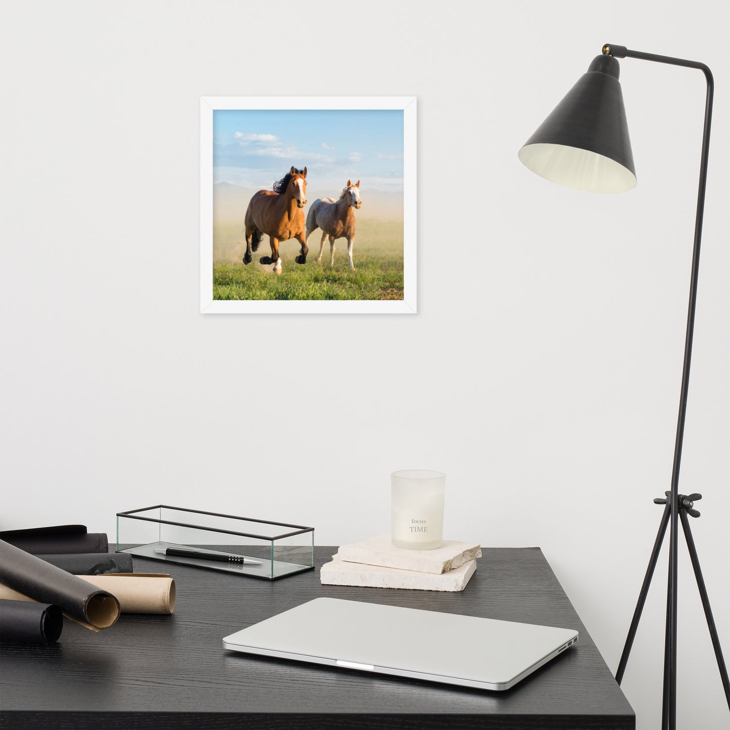 Framed Poster Horse Wall Art - Vertical Print (Glamourange 0023 Model)