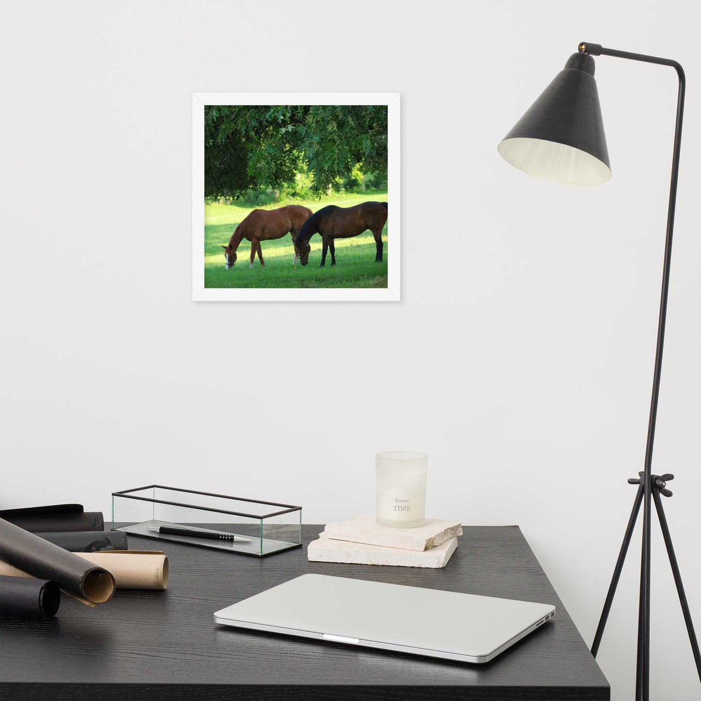 Framed Poster Horse Wall Art - Vertical Print (Glamourange 0033 Model)