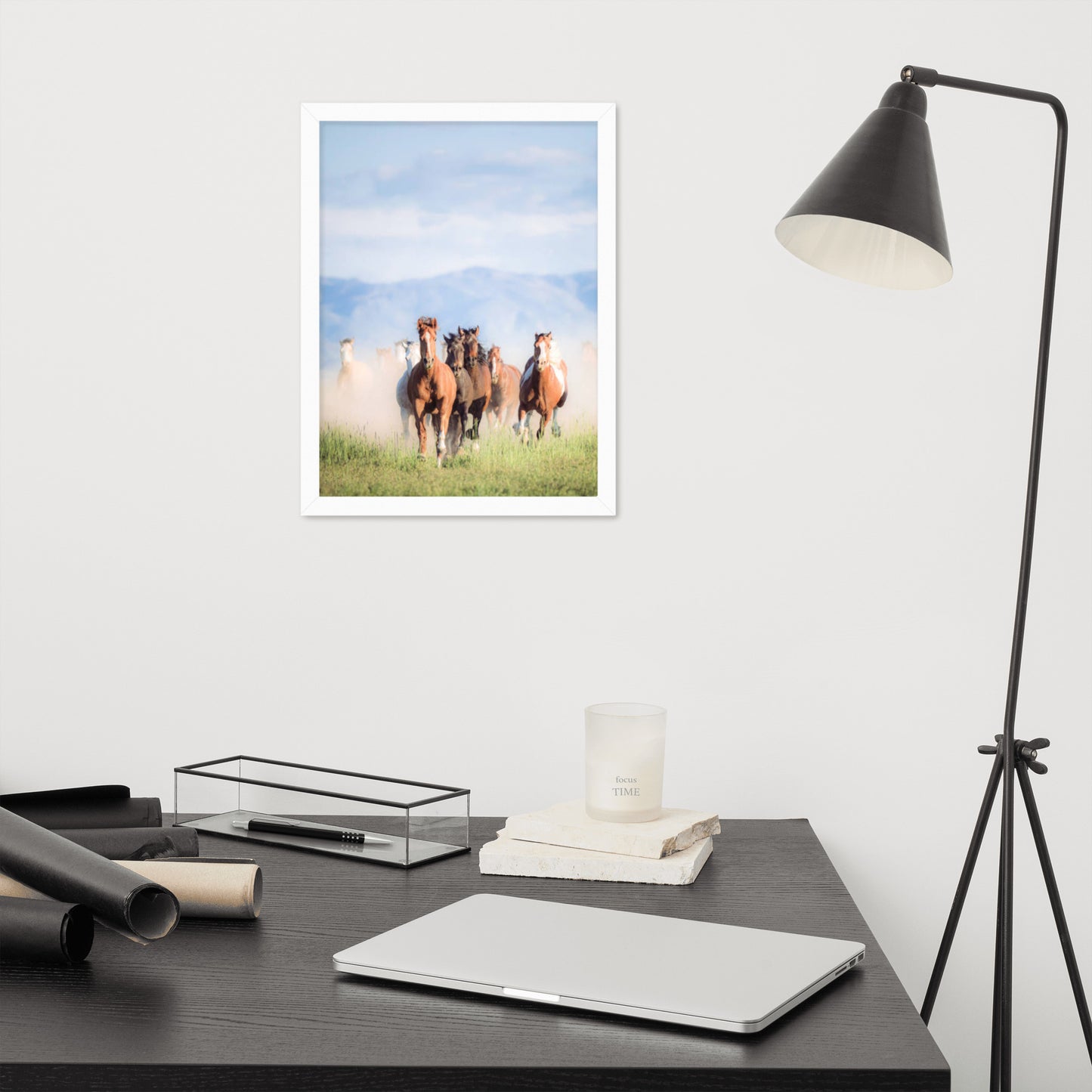 Framed Poster Horse Wall Art - Vertical Print (Glamourange 007 Model)