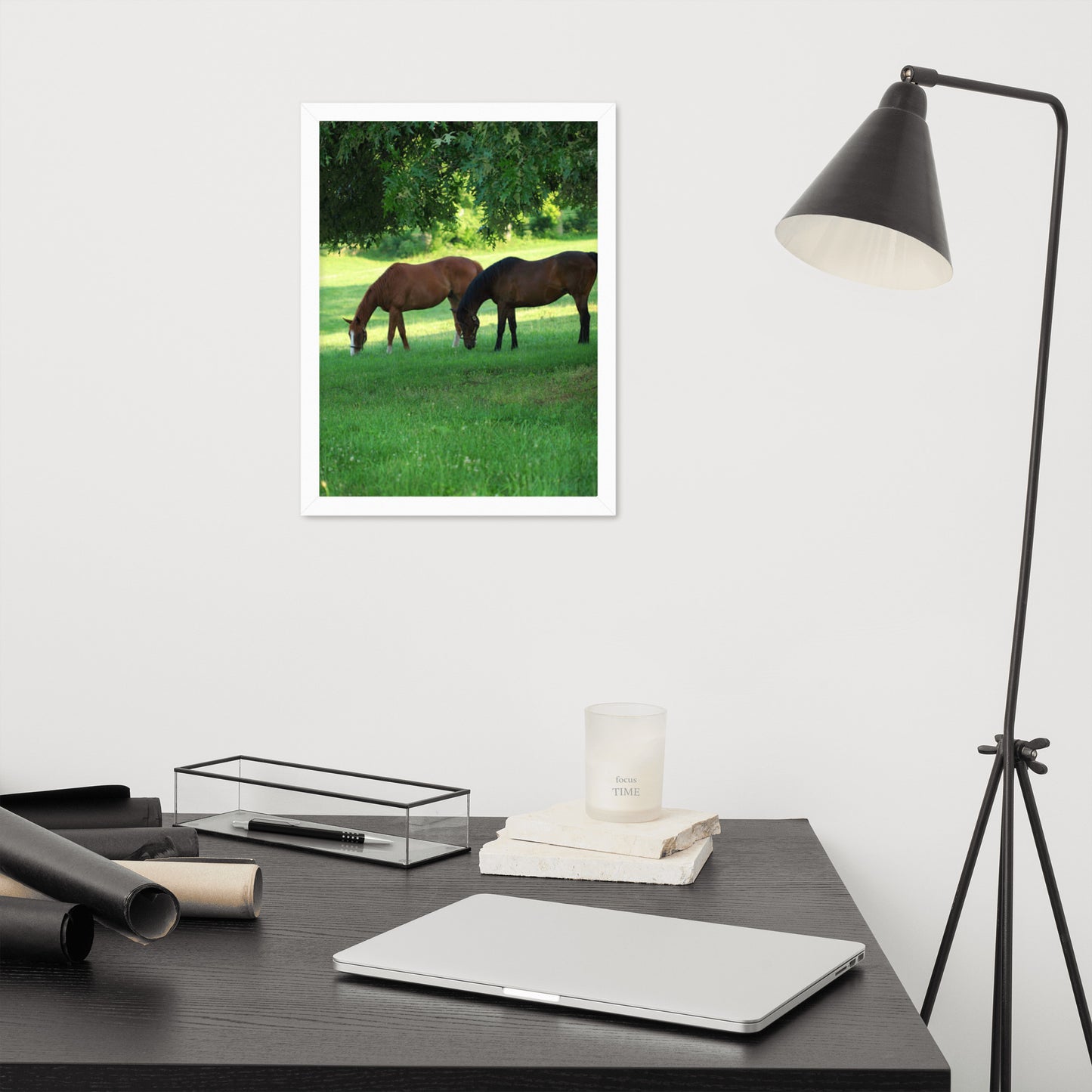 Framed Poster Horse Wall Art - Vertical Print (Glamourange 0033 Model)