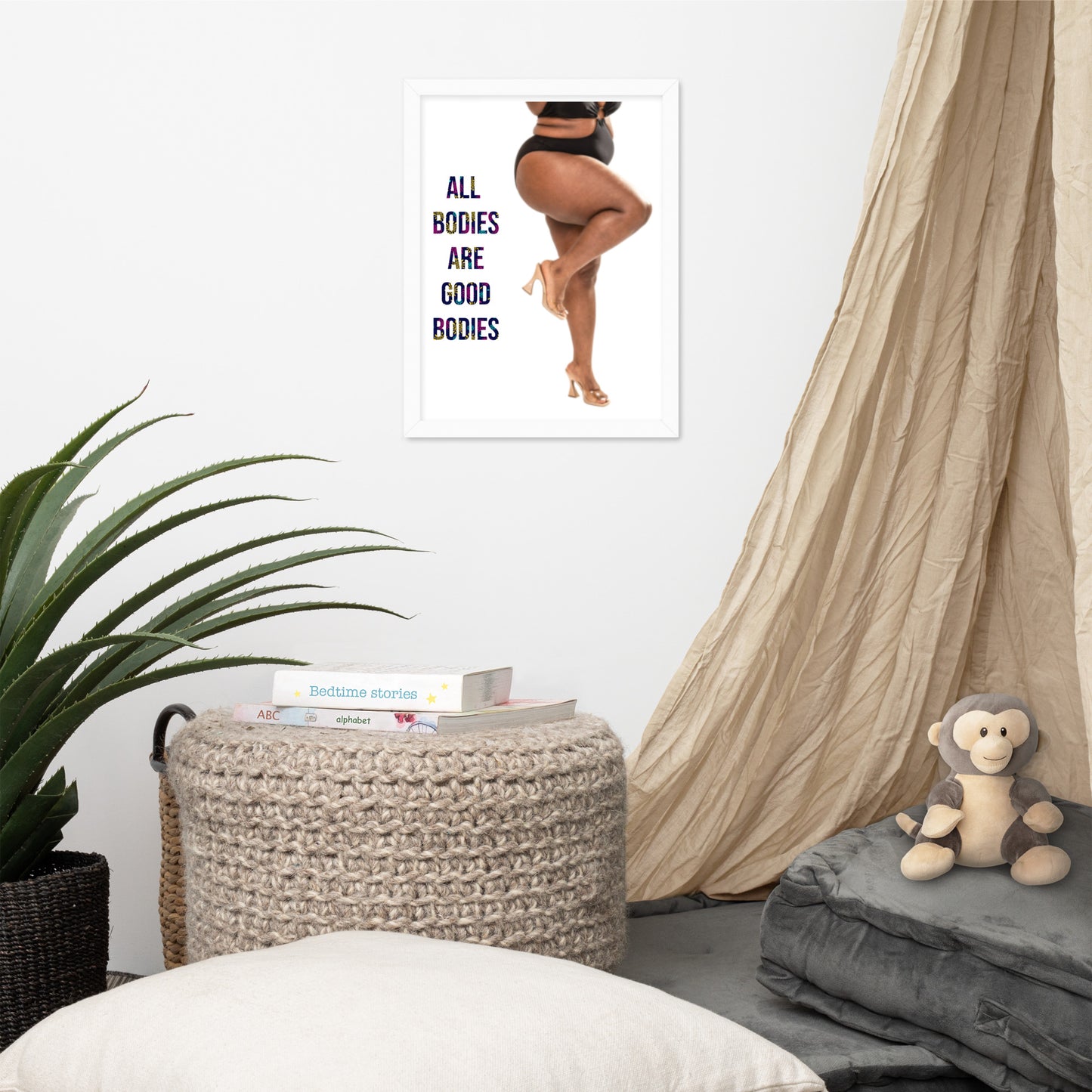 Body Positivity & Neutrality Framed Poster Wall Art (Vertical Model 004)