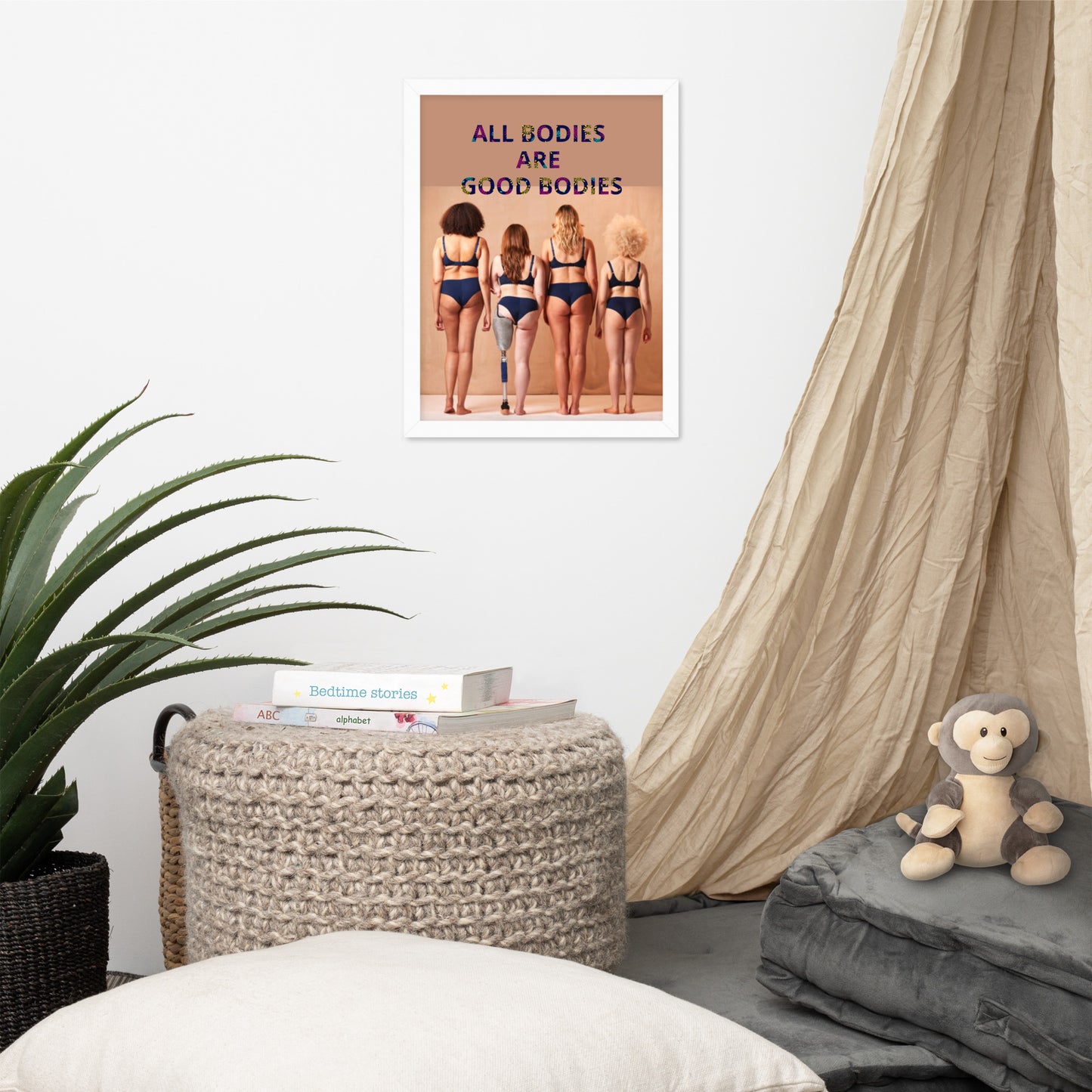 Body Positivity & Neutrality Framed Poster Wall Art (Vertical Model 0010)