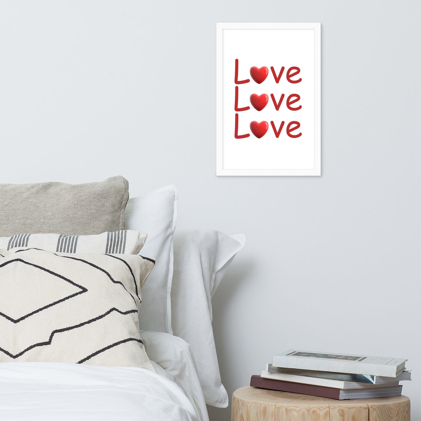 Framed Poster (Love Love Love - Love Framed Poster Vertical Model 0010)