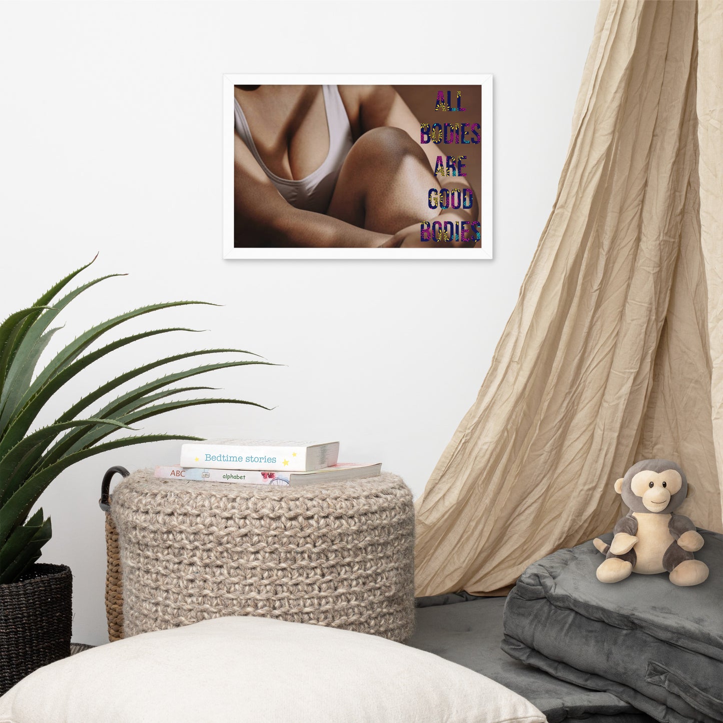 Body Positivity & Neutrality Framed Poster Wall Art (Horizontal Model 003)