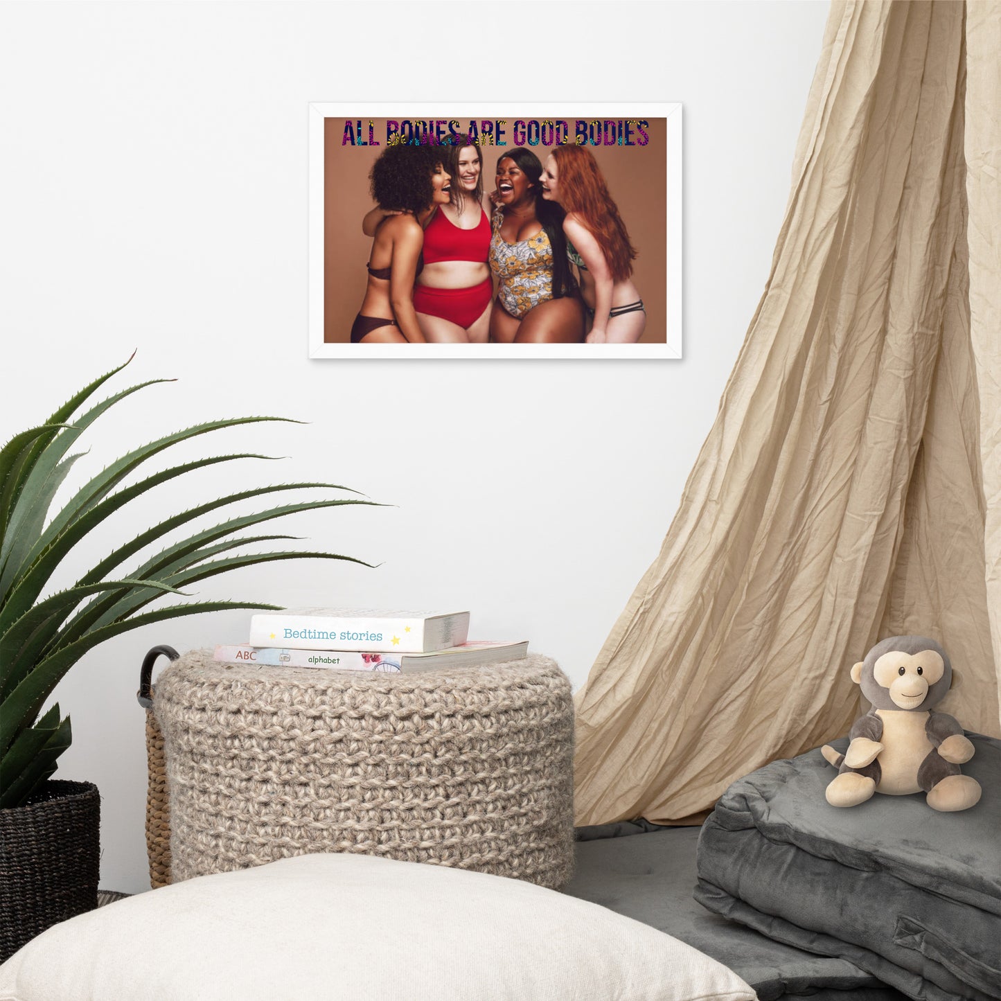 Body Positivity & Neutrality Framed Poster Wall Art (Horizontal Model 005)