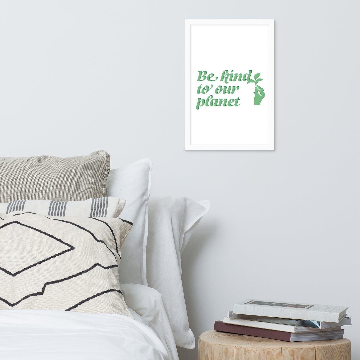 Framed Poster (Be Kind to Our Planet - Lifestyle Framed Poster Horizontal - Model 009)