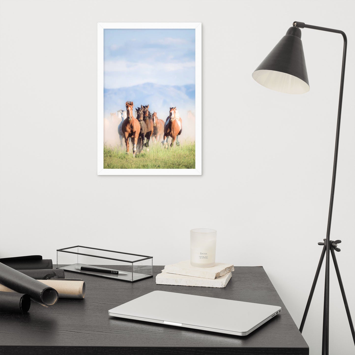 Framed Poster Horse Wall Art - Vertical Print (Glamourange 007 Model)