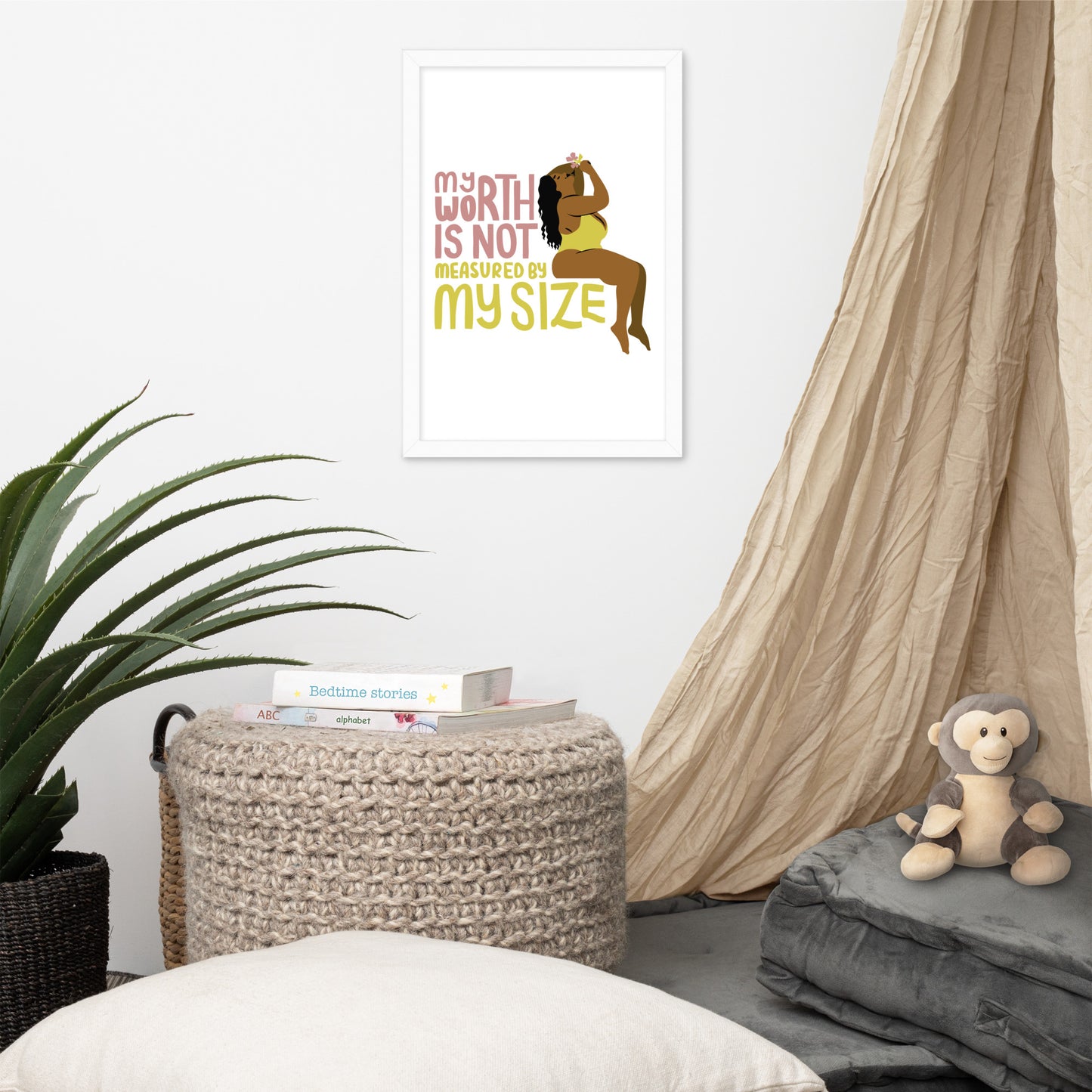 Body Positivity & Neutrality Framed Poster Wall Art (Vertical Model 0013)