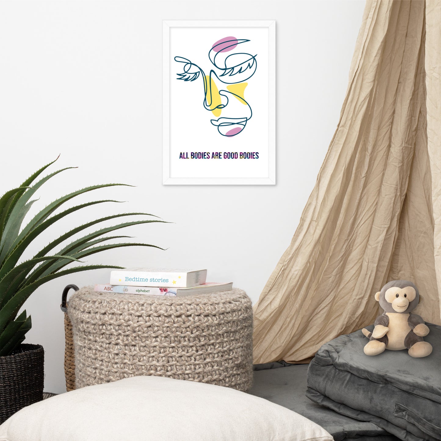 Body Positivity & Neutrality Framed Poster Wall Art (Vertical Model 0019)