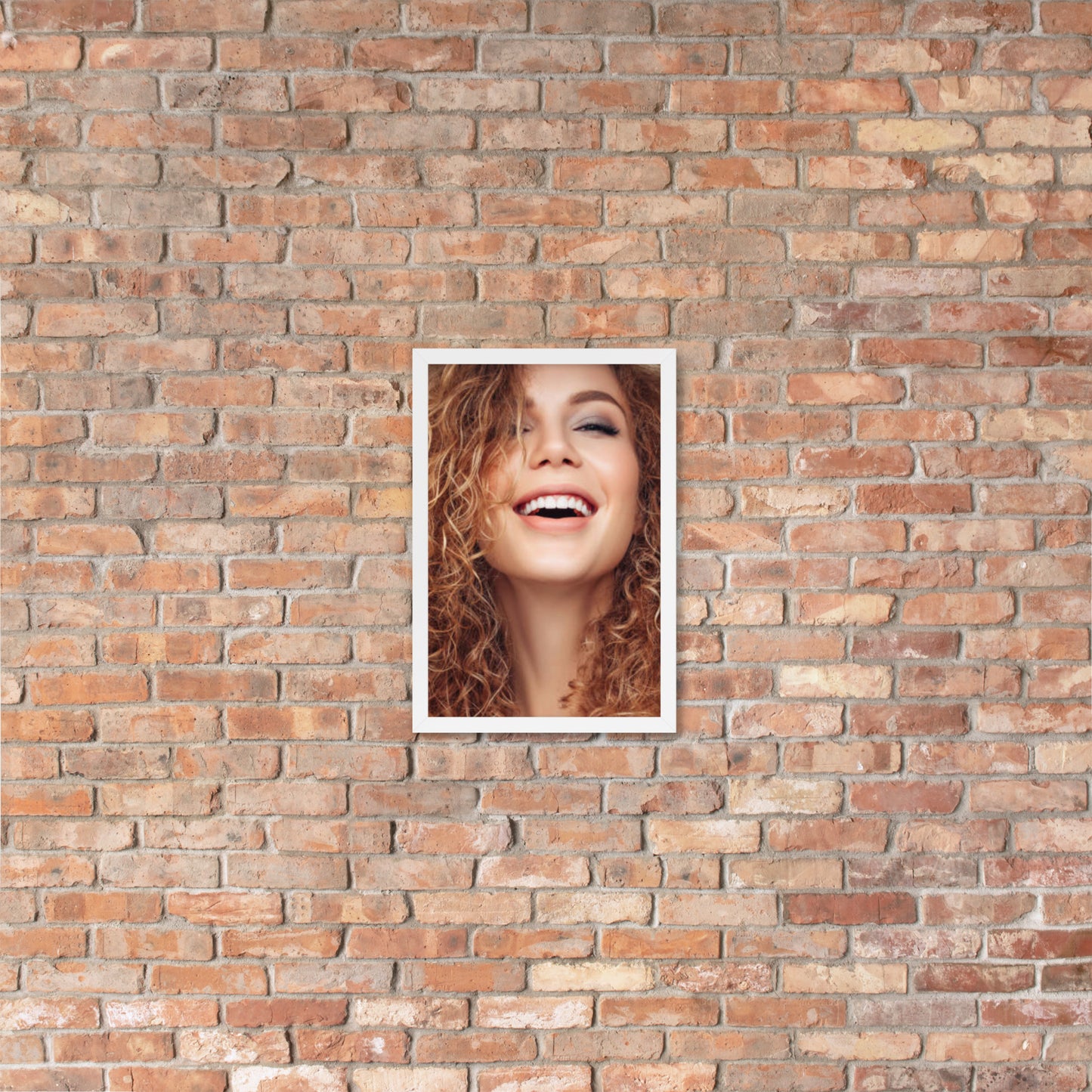 Framed Poster Wall Art Vertical: Priceless Smiles and Laughter (Print Model 0034)