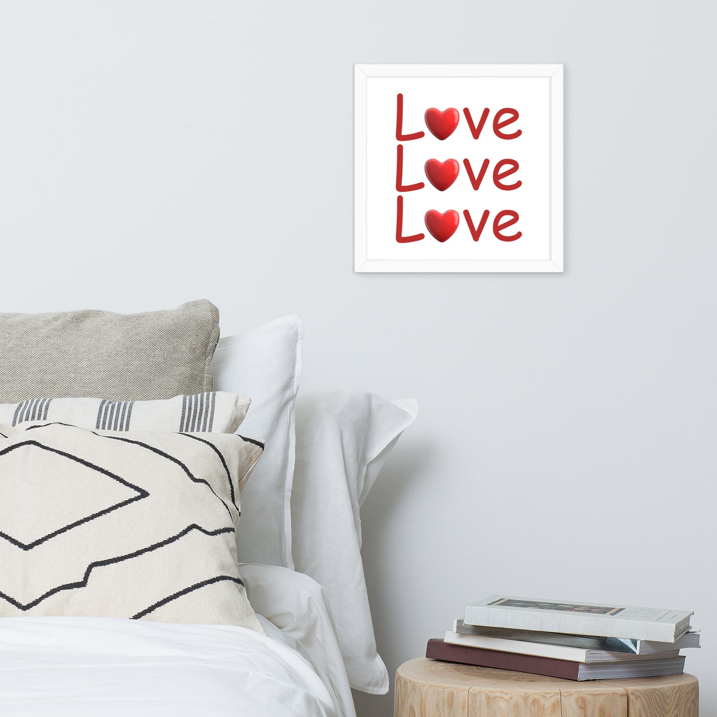 Framed Poster (Love Love Love - Love Framed Poster Vertical Model 0010)