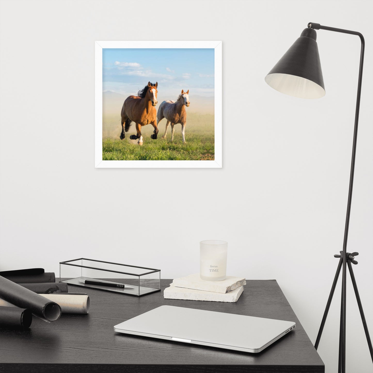 Framed Poster Horse Wall Art - Vertical Print (Glamourange 0023 Model)