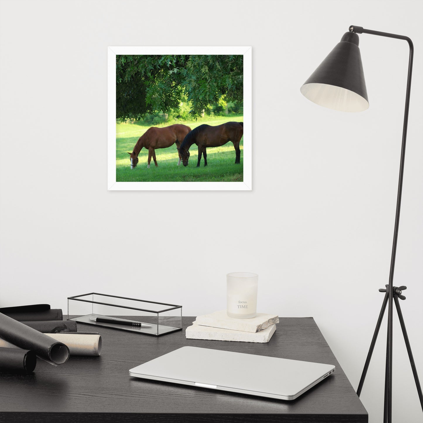 Framed Poster Horse Wall Art - Vertical Print (Glamourange 0033 Model)