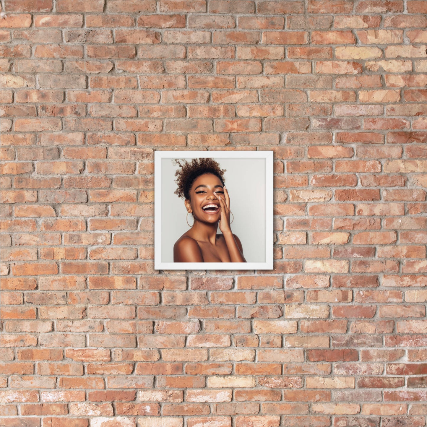 Framed Poster Wall Art Vertical: Priceless Smiles and Laughter (Print Model 005)