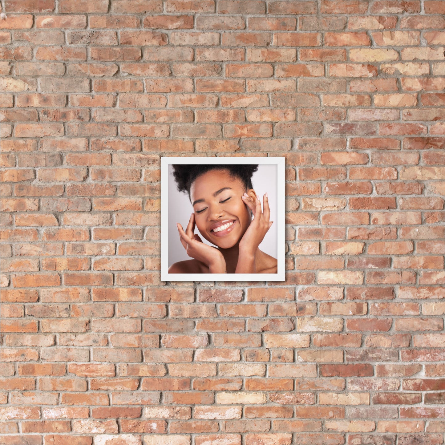 Framed Poster Wall Art Vertical: Priceless Smiles and Laughter (Print Model 0022)