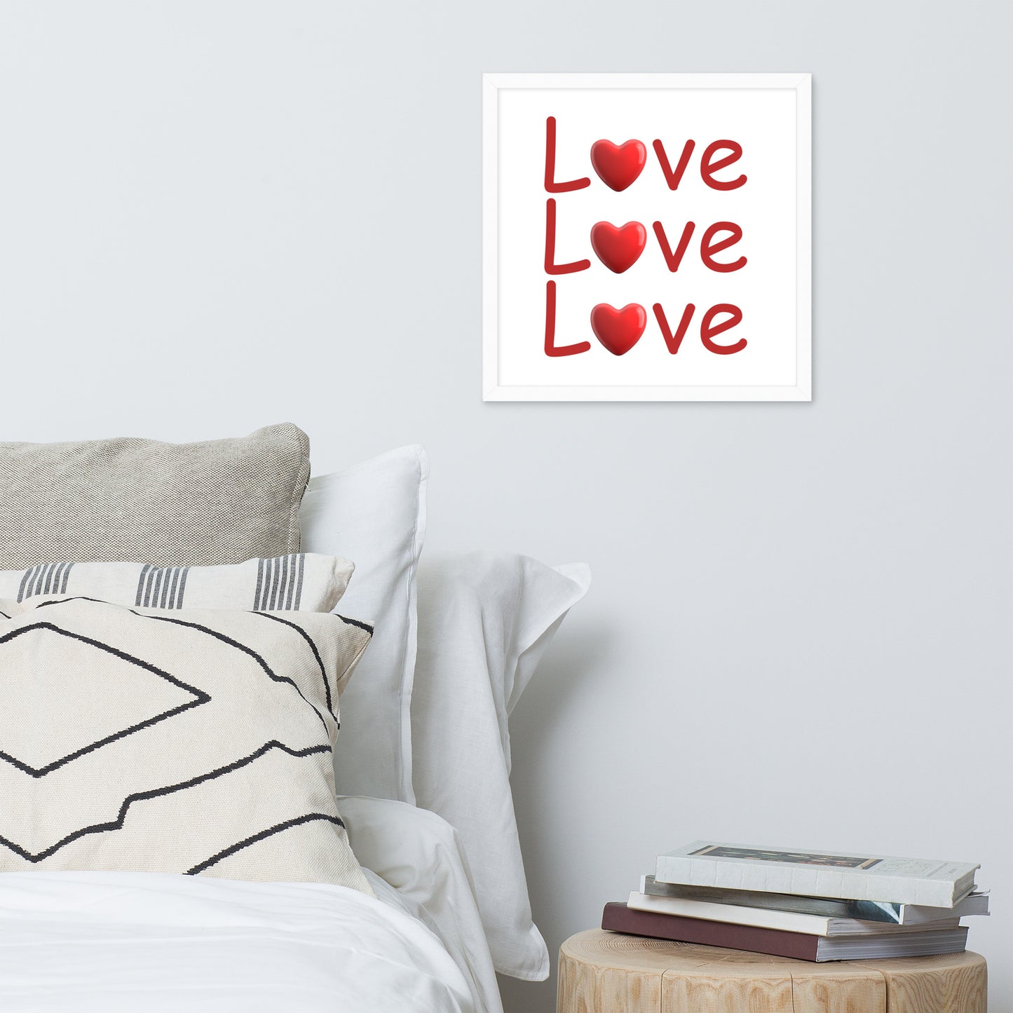 Framed Poster (Love Love Love - Love Framed Poster Vertical Model 0010)