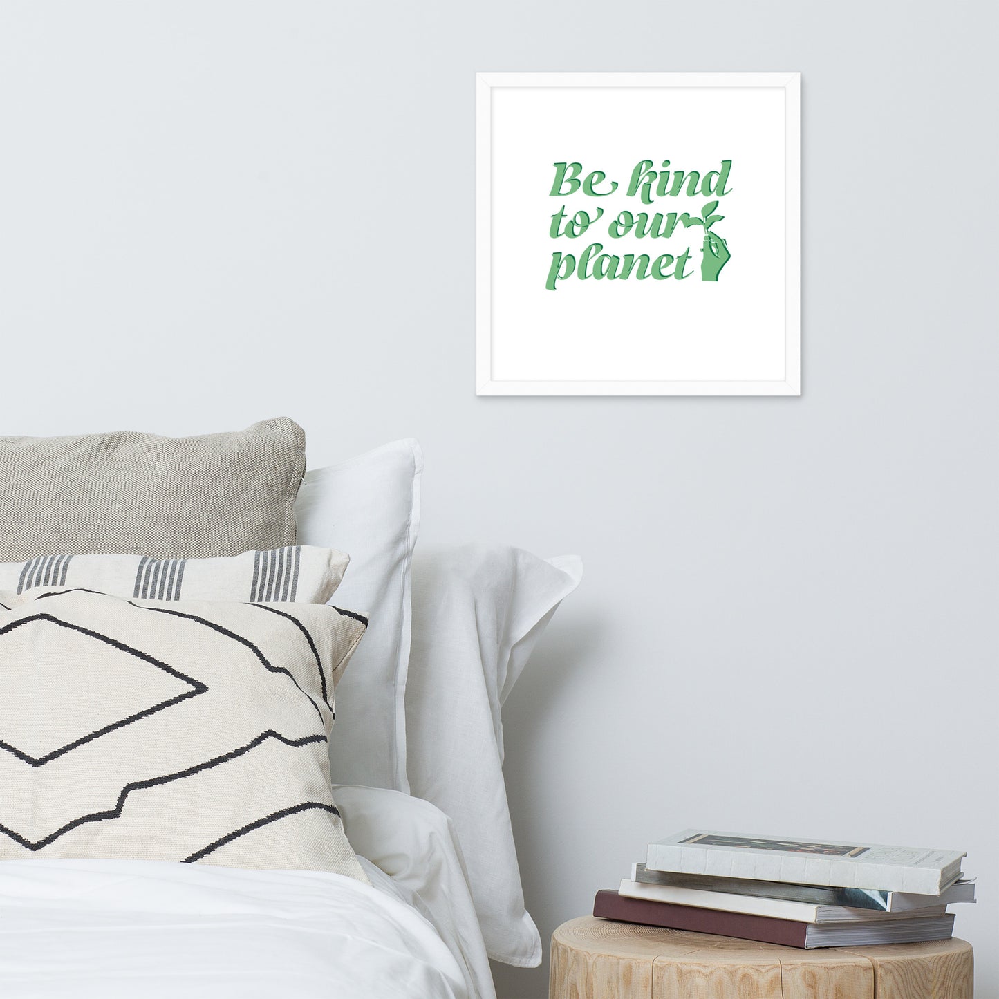 Framed Poster (Be Kind to Our Planet - Lifestyle Framed Poster Horizontal - Model 009)