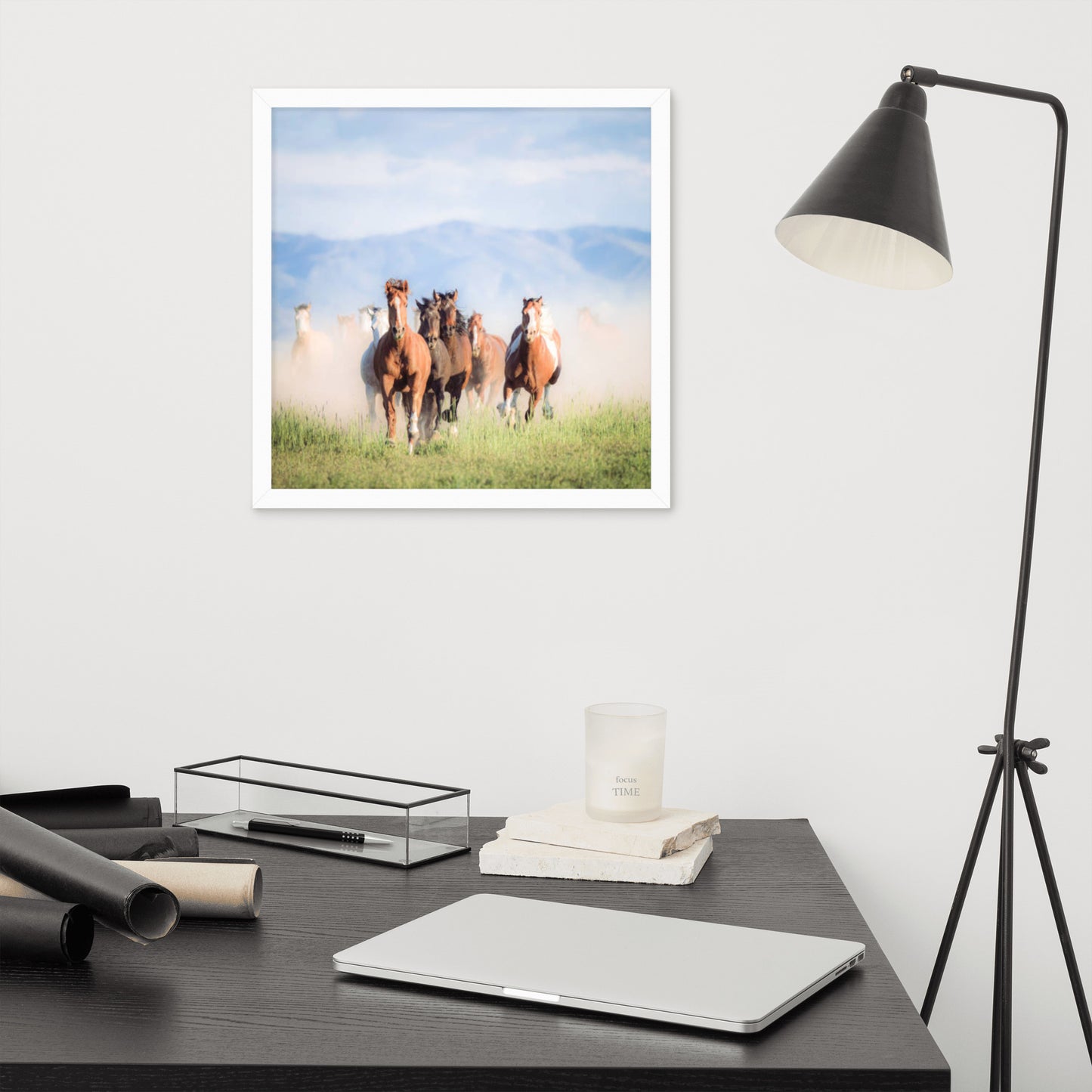 Framed Poster Horse Wall Art - Vertical Print (Glamourange 007 Model)