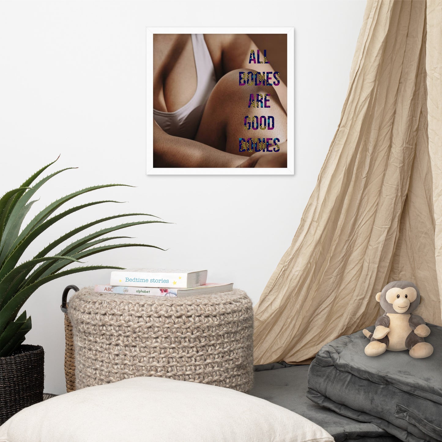 Body Positivity & Neutrality Framed Poster Wall Art (Vertical Model 003)