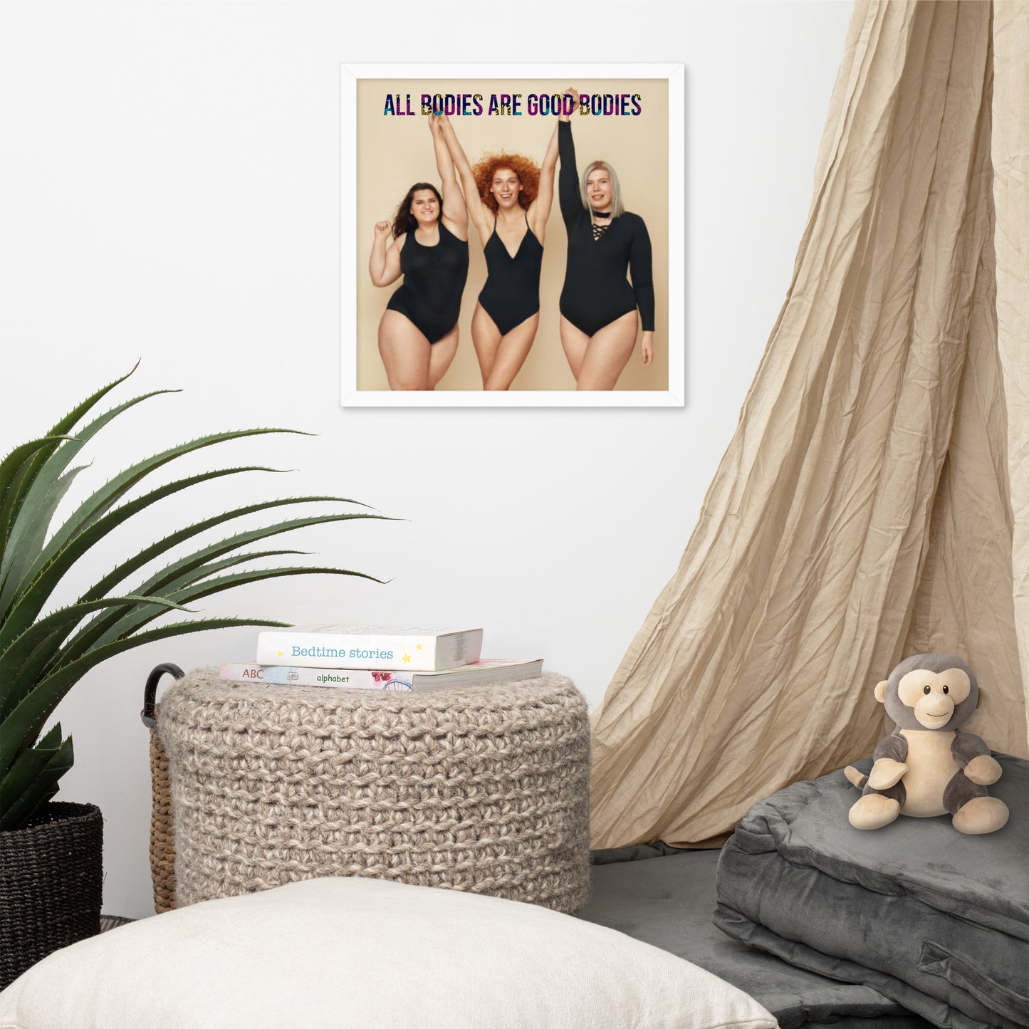 Body Positivity & Neutrality Framed Poster Wall Art (Vertical Model 0012)