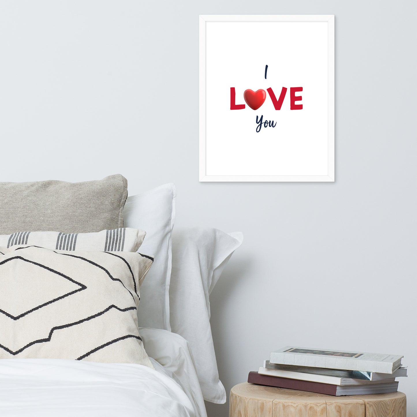 Framed Poster (I Love You - Love Framed Poster Vertical Model 004)