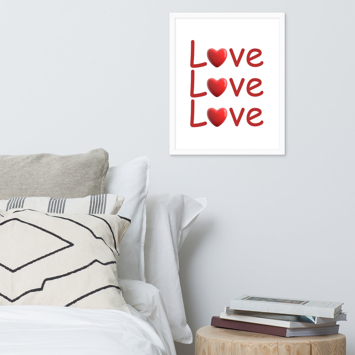 Framed Poster (Love Love Love - Love Framed Poster Vertical Model 0010)