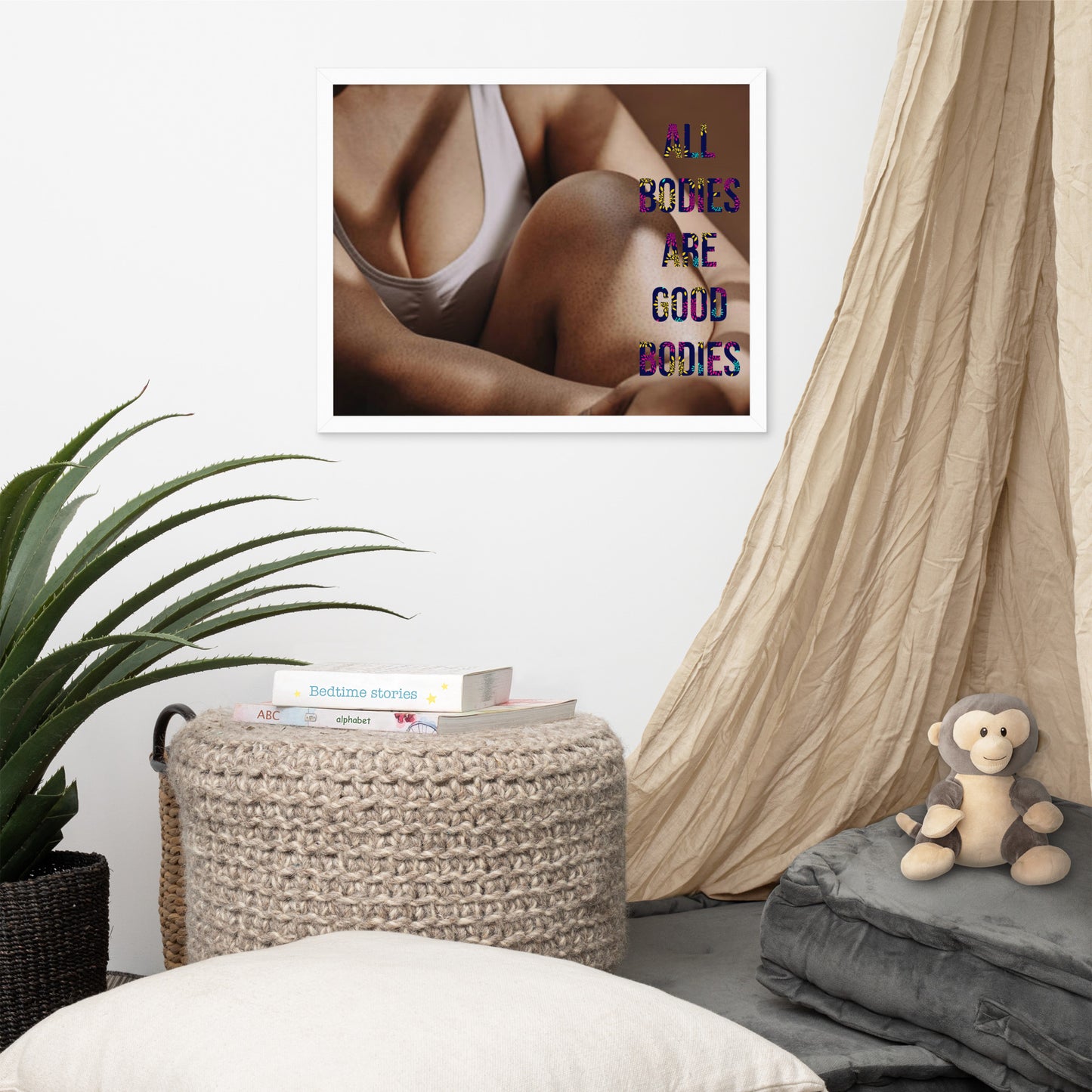 Body Positivity & Neutrality Framed Poster Wall Art (Horizontal Model 003)