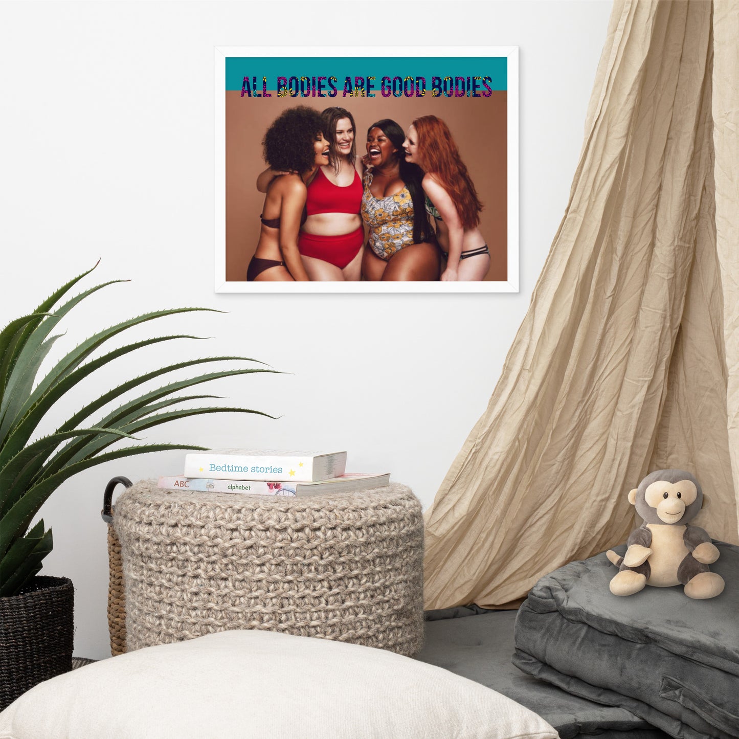 Body Positivity & Neutrality Framed Poster Wall Art (Horizontal Model 005)