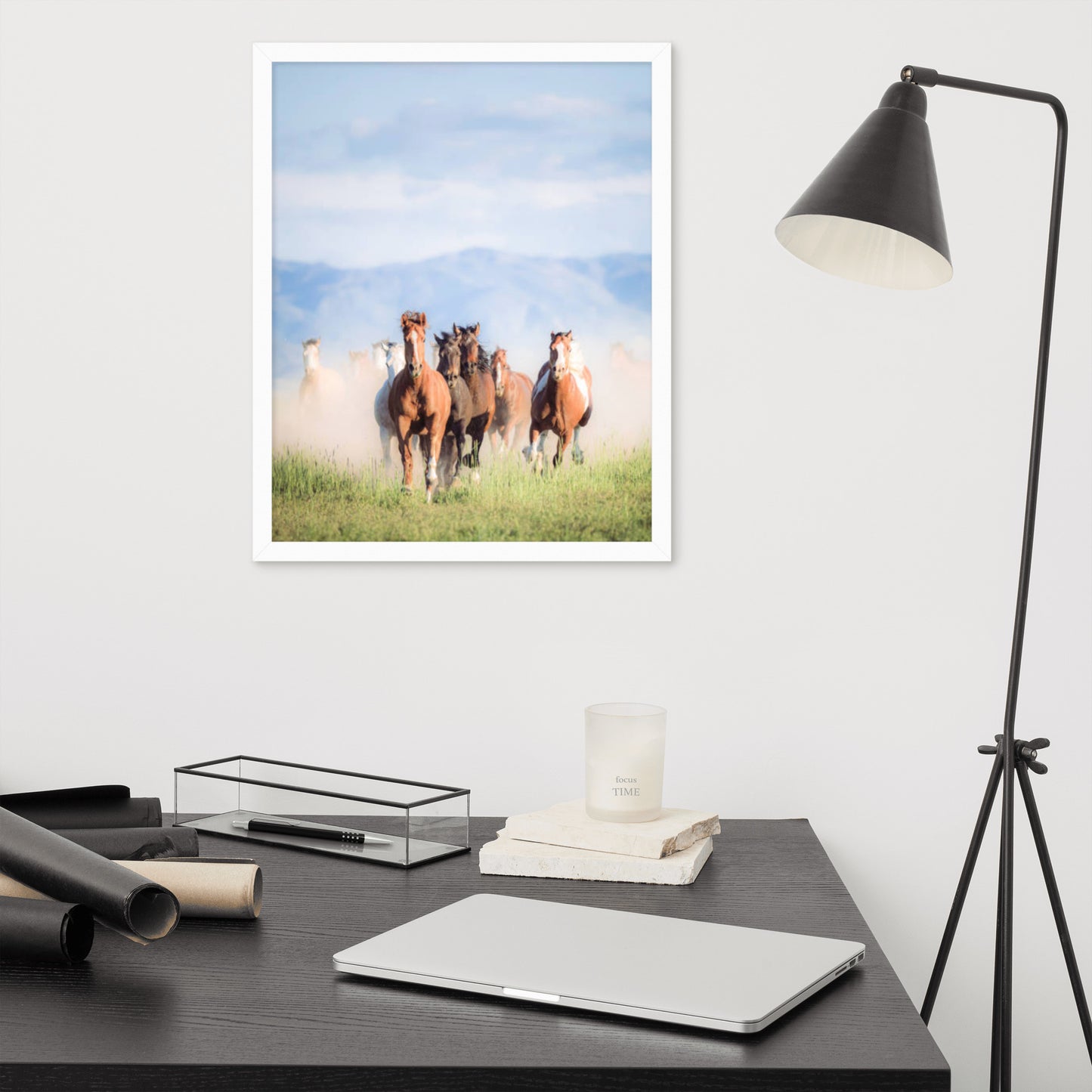 Framed Poster Horse Wall Art - Vertical Print (Glamourange 007 Model)