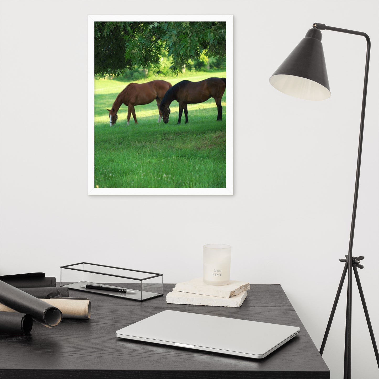 Framed Poster Horse Wall Art - Vertical Print (Glamourange 0033 Model)