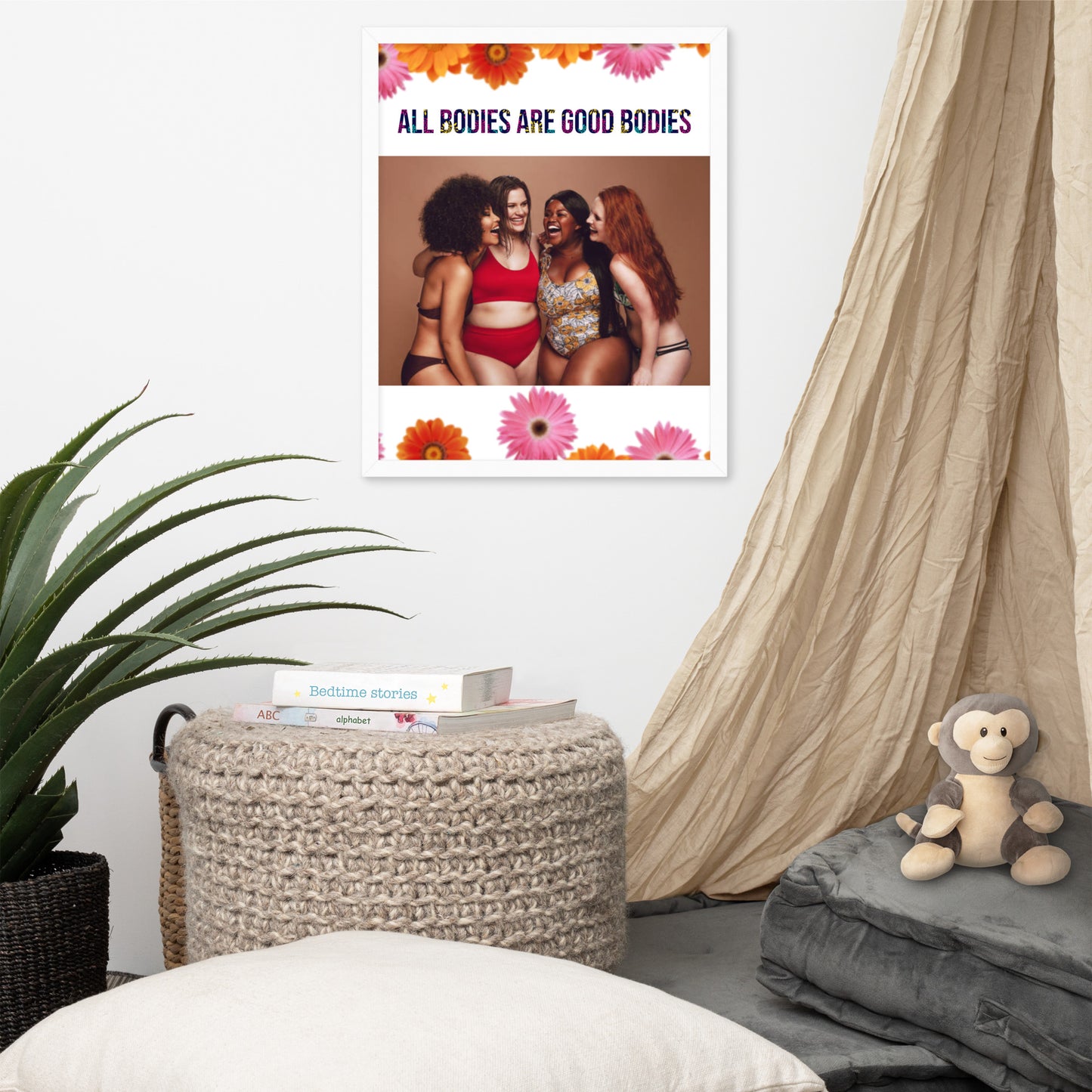 Body Positivity & Neutrality Framed Poster Wall Art (Vertical Model 005)